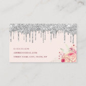 Stilvoll rosa Glitzer Tropfen Make-up & haar Visitenkarte (Rückseite)
