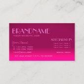 Stilvoll rosa Gradient Mirror Schriftart Classic M Visitenkarte (Rückseite)