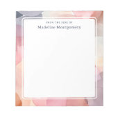 Stilvoll rosa Grauer Name Retro 60er Jahre Wasserf Notizblock (Vorderseite)