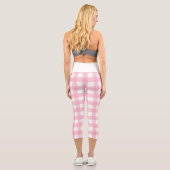 Stilvoll rosa karierte Crop Pants Capri Leggings (Rückseite)