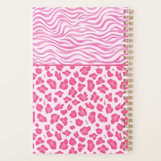 Stilvoll rosa Leopard und Zebra Print Planer (Rückseite)