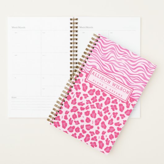 Stilvoll rosa Leopard und Zebra Print Planer (Anzeige)