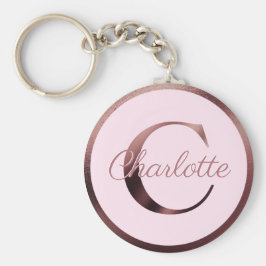 Stilvoll rosa Letter C Rose Gold Metallic Monogram Schlüsselanhänger