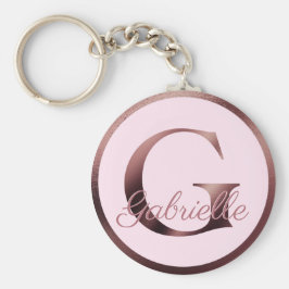 Stilvoll rosa Letter G Rose Gold Metallic Monogram Schlüsselanhänger