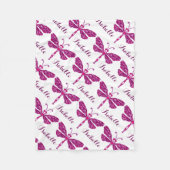 Stilvoll rosa Libellenbezeichnung gemusterte Decke (Vorderseite)