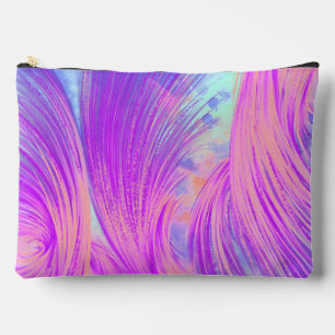 Stilvoll rosa Lila Abstrakte Feathers Zubehörtasche