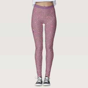 Stilvoll rosa Lila Black Geometric Design Yoga Leggings
