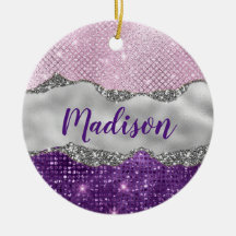 Stilvoll rosa, Lila glitzerndes Silbergürtel