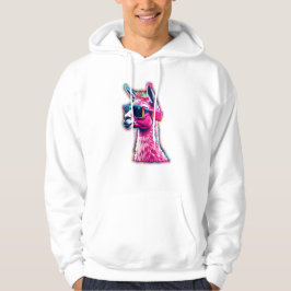 Stilvoll rosa Llama | Funky Synthwave Hoodie