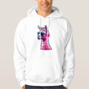 Stilvoll rosa Llama Funky Synthwave Hoodie
