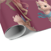 Stilvoll rosa Llamas Geschenkpapier (Rolleneckpunkt)