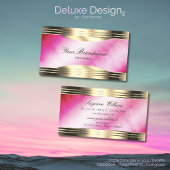 Stilvoll rosa Marmor dekoriert Gold Border Elegant Visitenkarte