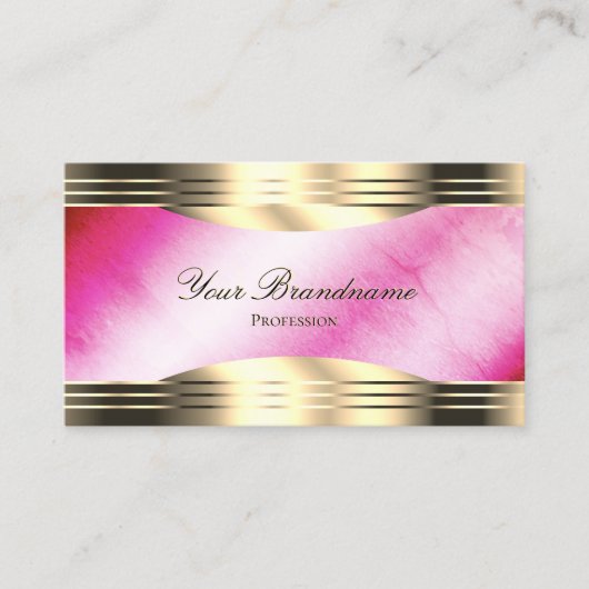 Stilvoll rosa Marmor dekoriert Gold Border Elegant Visitenkarte (Vorderseite)
