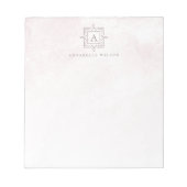 Stilvoll rosa Marmormonogramm Notizblock (Vorderseite)