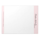 Stilvoll rosa Minimalistisch Notizblock (Vorderseite)