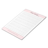 Stilvoll rosa Minimalistische Linde Notizblock (angewinkelt)