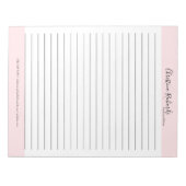 Stilvoll rosa Minimalistische Linde Notizblock (Vorderseite)