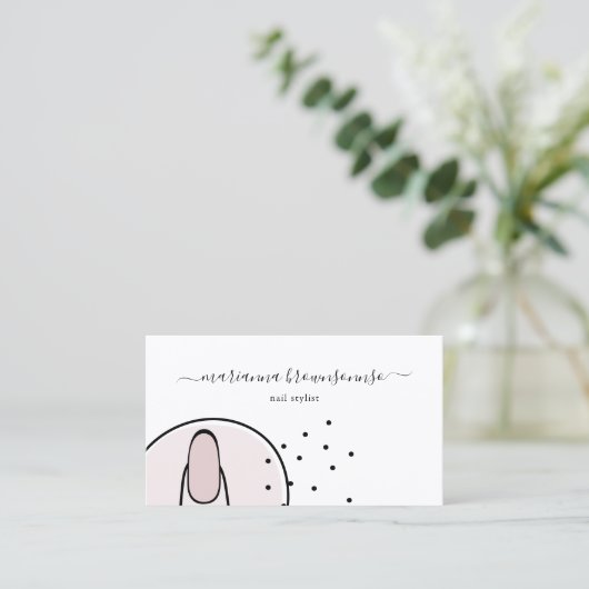 Stilvoll rosa Modern Makeup Salon Nail Visitenkarte (Stehend Vorderseite)