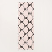 Stilvoll rosa Moderne Luxus Girly Monogram Initial Yogamatte (Rückseite)