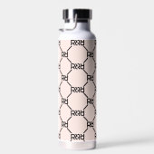 Stilvoll rosa Modernes Script Girly Monogram Initi Trinkflasche (Rechts)