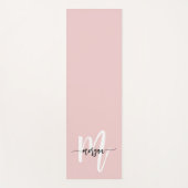 Stilvoll rosa Modernes Script Girly Monogram Name Yogamatte (Vorderseite)