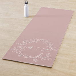 Stilvoll rosa Modernes Script Girly Monogram Name Yogamatte