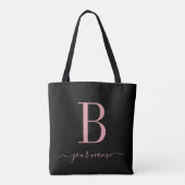 Stilvoll rosa Monogram einfach, modern Minimalisti Tasche (Rückseite)