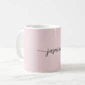Stilvoll Rosa Monogramm Name Signature-Kaffee Kaffeetasse (Vorderseite Links)