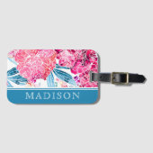 Stilvoll rosa Muster Chic Personalisierter Name Gepäckanhänger (Vorderseite (Horizontal))