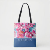 Stilvoll rosa Muster Chic Personalisierter Name Tasche (Vorderseite)