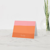 Stilvoll rosa Orange Abstrakt Stripes Script Name (Vorderseite)