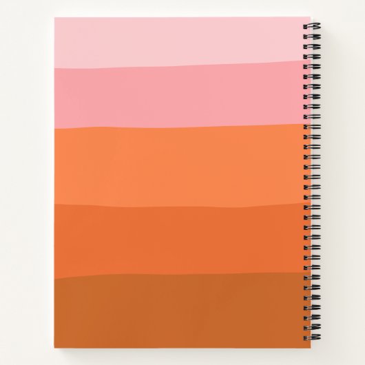 Stilvoll rosa Orange Abstrakt Stripes Script Name Notizblock (Rückseite)