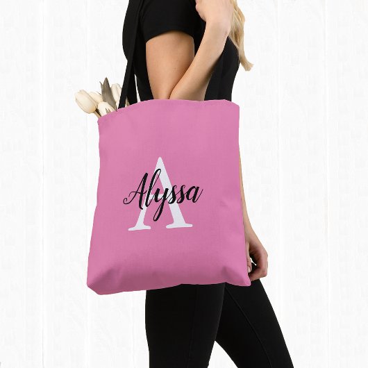 Stilvoll rosa Personalisierte Monogram Tote Bag Tasche