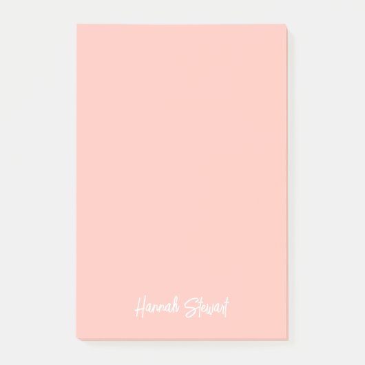 Stilvoll Rosa Pfirsich Minimalistisch Girly Studen Post-it Klebezettel (Vorderseite)