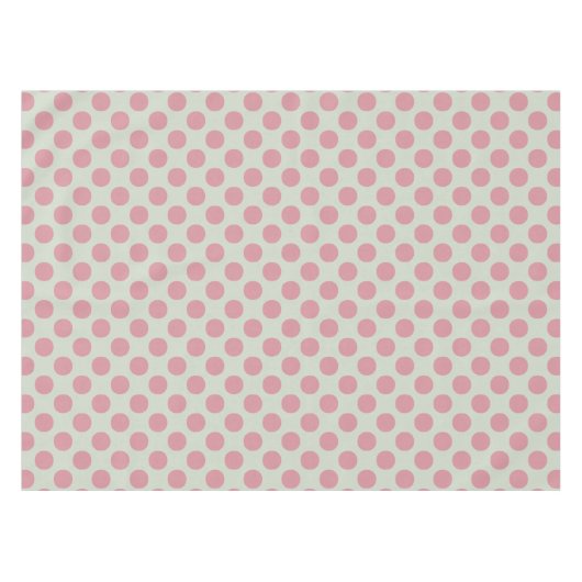 Stilvoll rosa Polka Dots Hellgrüner Hintergrund Tischdecke (Vorderseite (Horizontal))