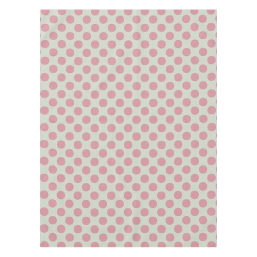 Stilvoll rosa Polka Dots Hellgrüner Hintergrund Tischdecke (Vorderseite)