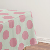 Stilvoll rosa Polka Dots Hellgrüner Hintergrund Tischdecke (Beispiel)