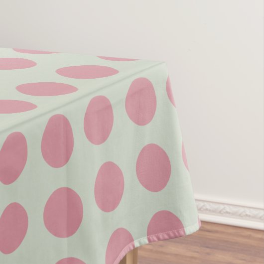 Stilvoll rosa Polka Dots Hellgrüner Hintergrund Tischdecke (Beispiel)