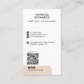 Stilvoll rosa QR Code Minimal Marketing Notargeblä Visitenkarte (Rückseite)