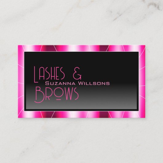 Stilvoll rosa Rahmen schwarz glamourös glamourös m Visitenkarte (Vorderseite)