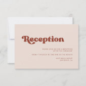 Stilvoll rosa Retro-Hochzeitsempfang Einladung (Vorderseite)