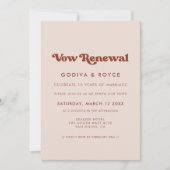 Stilvoll rosa Retro-Rosa Erneuerung Einladung (Vorderseite)