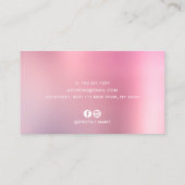 Stilvoll rosa Rosa Glitzer Tropfen Haar & Make-up Visitenkarte (Rückseite)