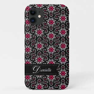 Stilvoll rosa+schwarze Sternenmuster iPhone 11 Hülle