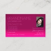 Stilvoll rosa strahlender Chic Mirror Schriftart m Visitenkarte (Rückseite)