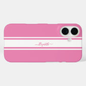 Stilvoll rosa Streifen Mit Monogramm Chic Case-Mate iPhone Hülle (Rückseite (Horizontal))