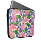 Stilvoll rosa und blaue Primrosen Laptop-Sieb Laptopschutzhülle (Vorne Rechts)