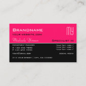 Stilvoll rosa und schwarz mit Initials Beruflich Visitenkarte (Rückseite)