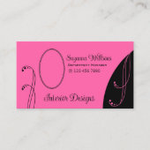 Stilvoll rosa und schwarz Verziert mit Portrait Fo Visitenkarte (Vorderseite)