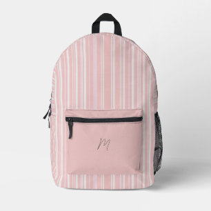 Stilvoll rosa und weiß gestreift bedruckter rucksack